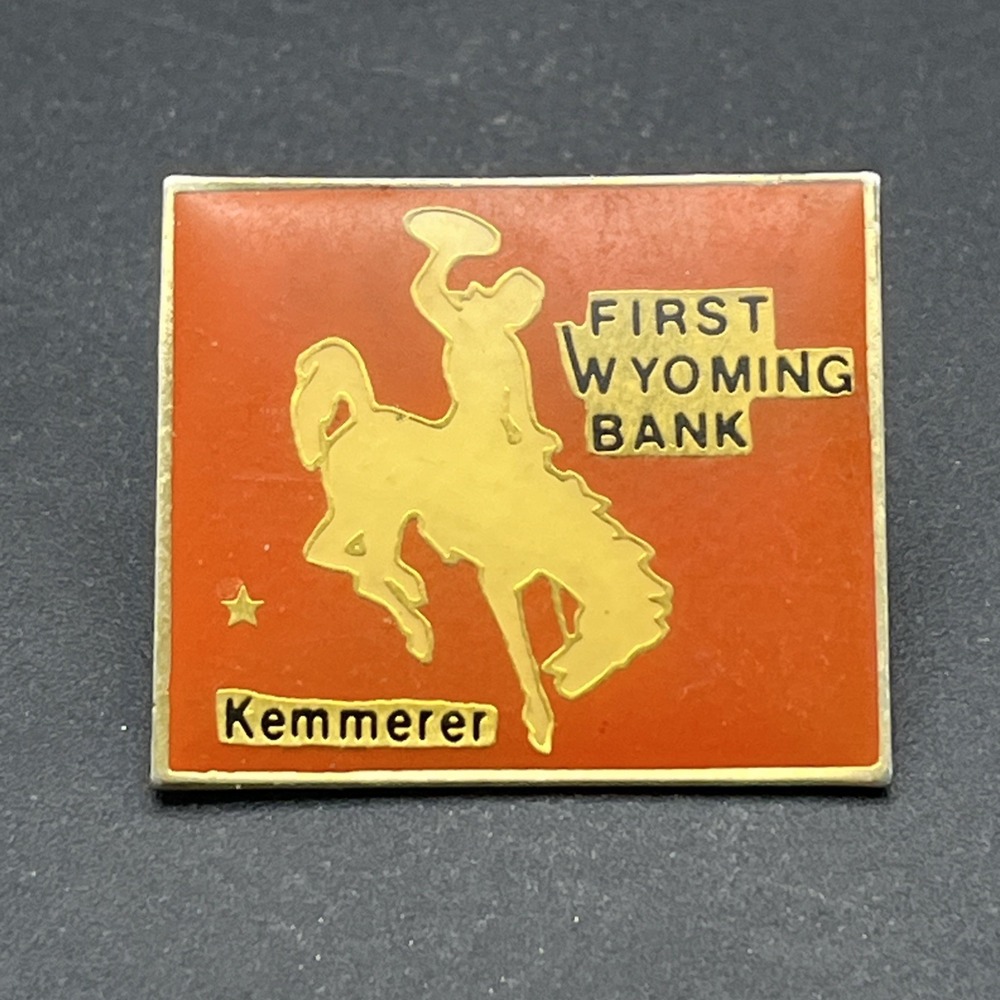First Wyoming Bank Bucking Bronco Kemmerer Lapel Hat Pin
